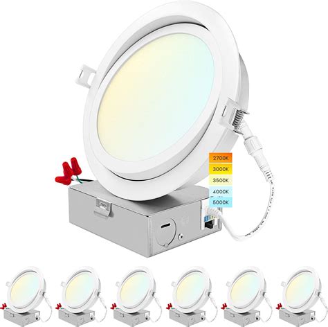 6 inch gimbal led with junction box|5 Color 6 Inch 15W Swivel LED Gimbal Recessed .